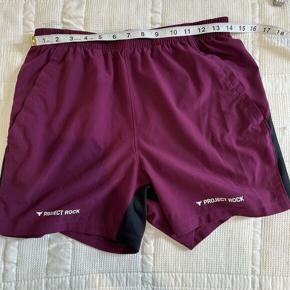 Under Armour Project Rock Shorts Men's Medium Purple Ultimate 5" Training Gym - Picture 7 of 11